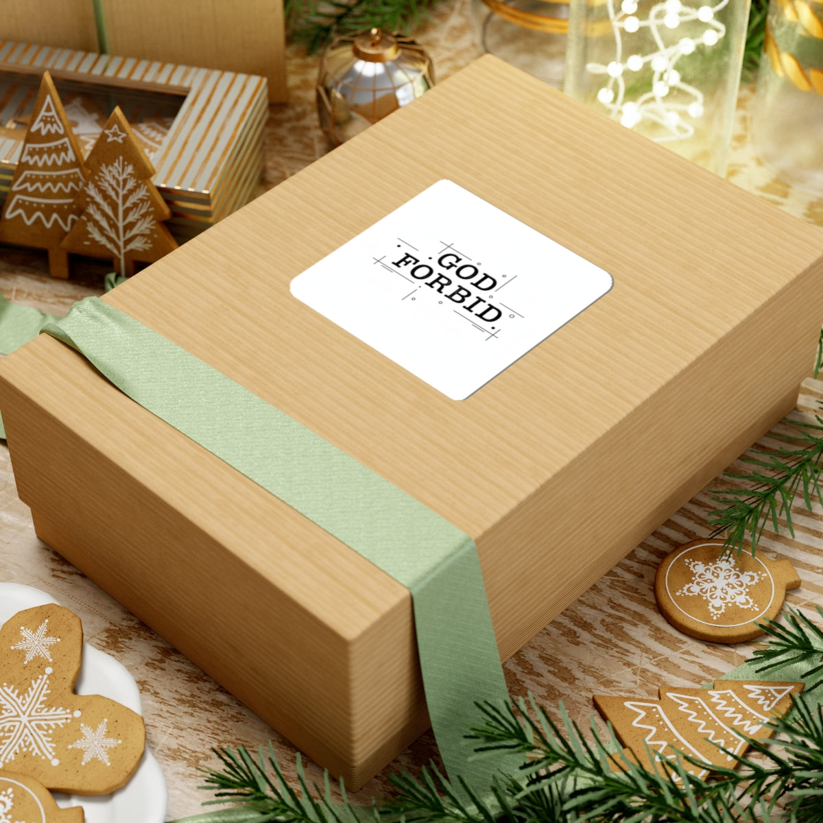 God Forbid Typography Kiss-Cut Sticker | sarcastic shirt vibe, 90s aesthetic