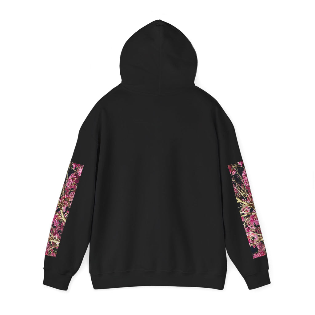 Blossom Photo Hoodie — Pink Floral Tree Print Hooded Sweatshirt