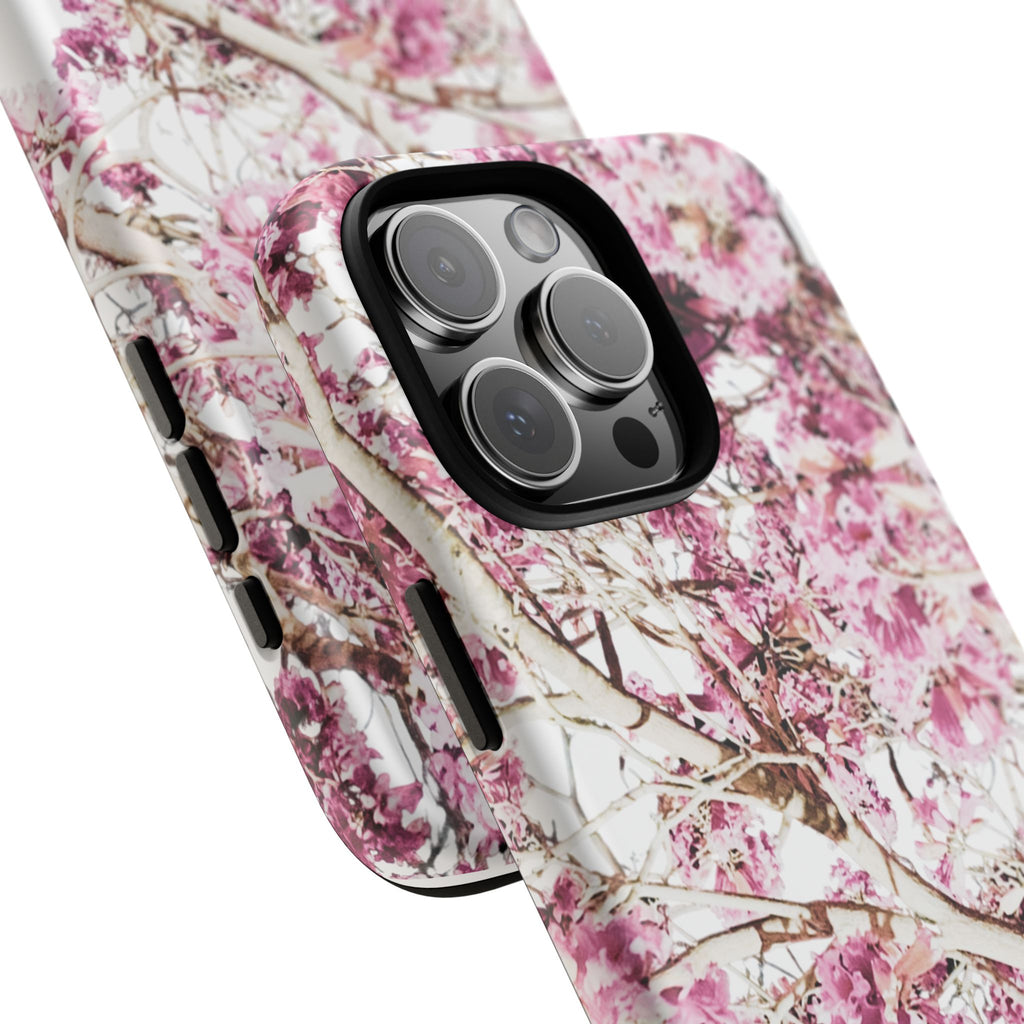 Blossom Tough Phone Case – Pink Floral Protective iPhone Cover