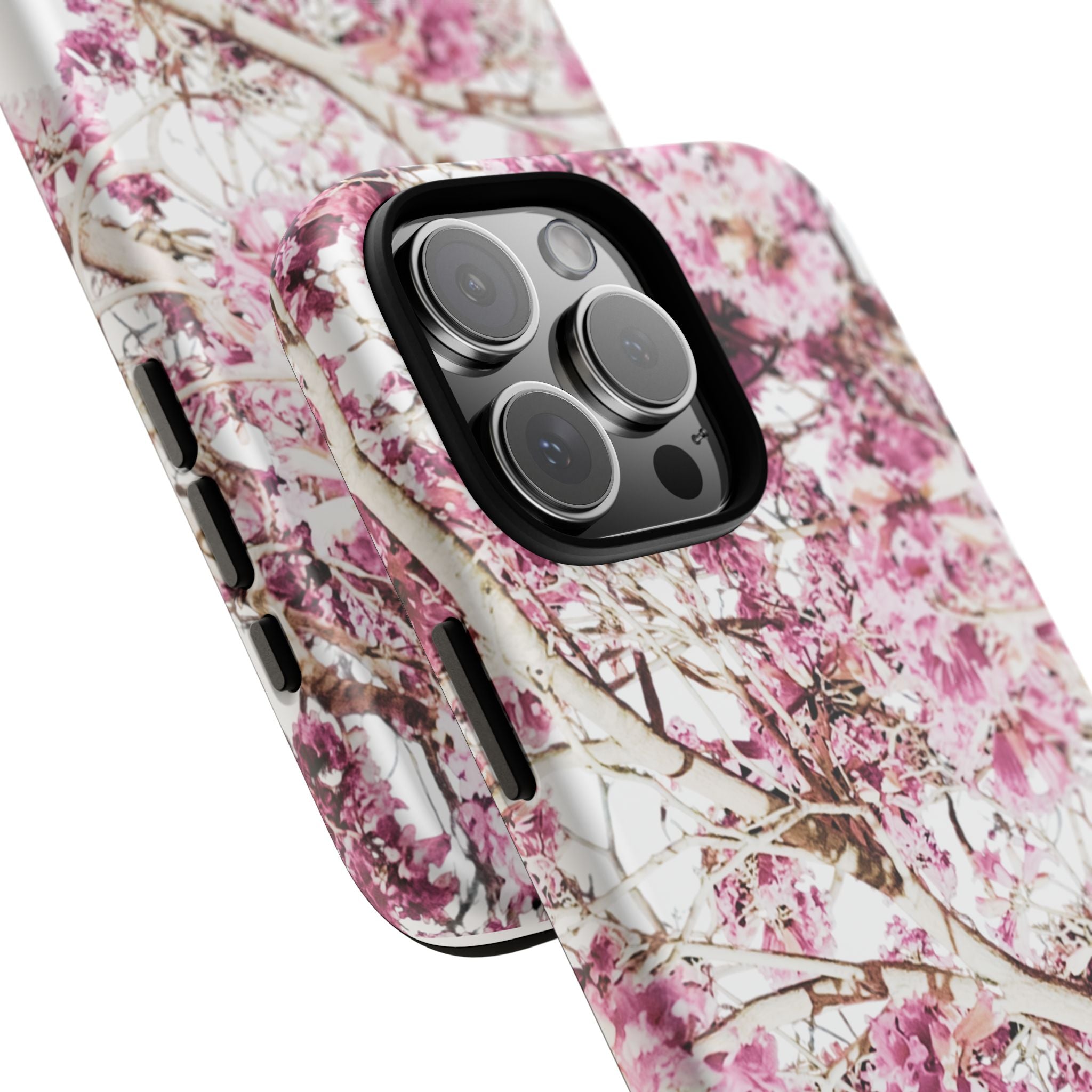Blossom Tough Phone Case – Pink Floral Protective iPhone Cover