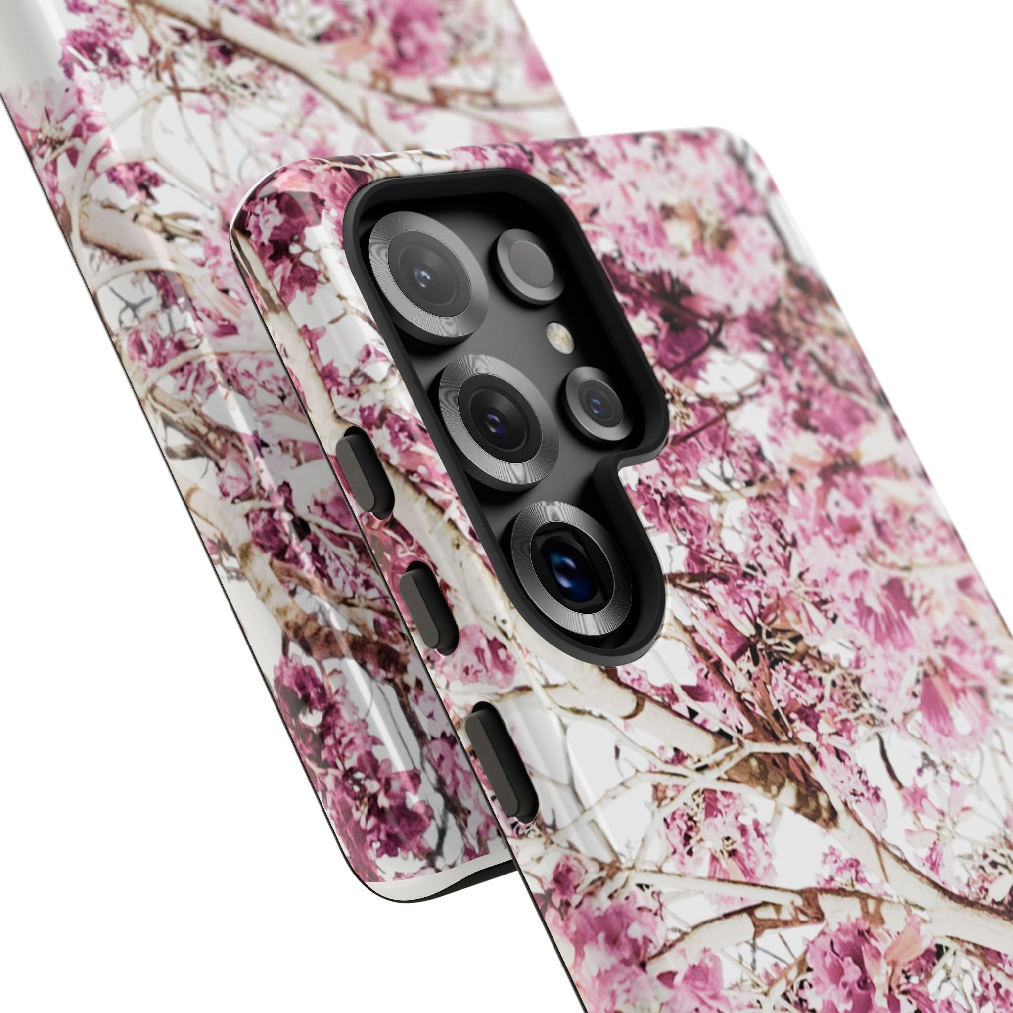 Blossom Tough Phone Case – Pink Floral Protective iPhone Cover