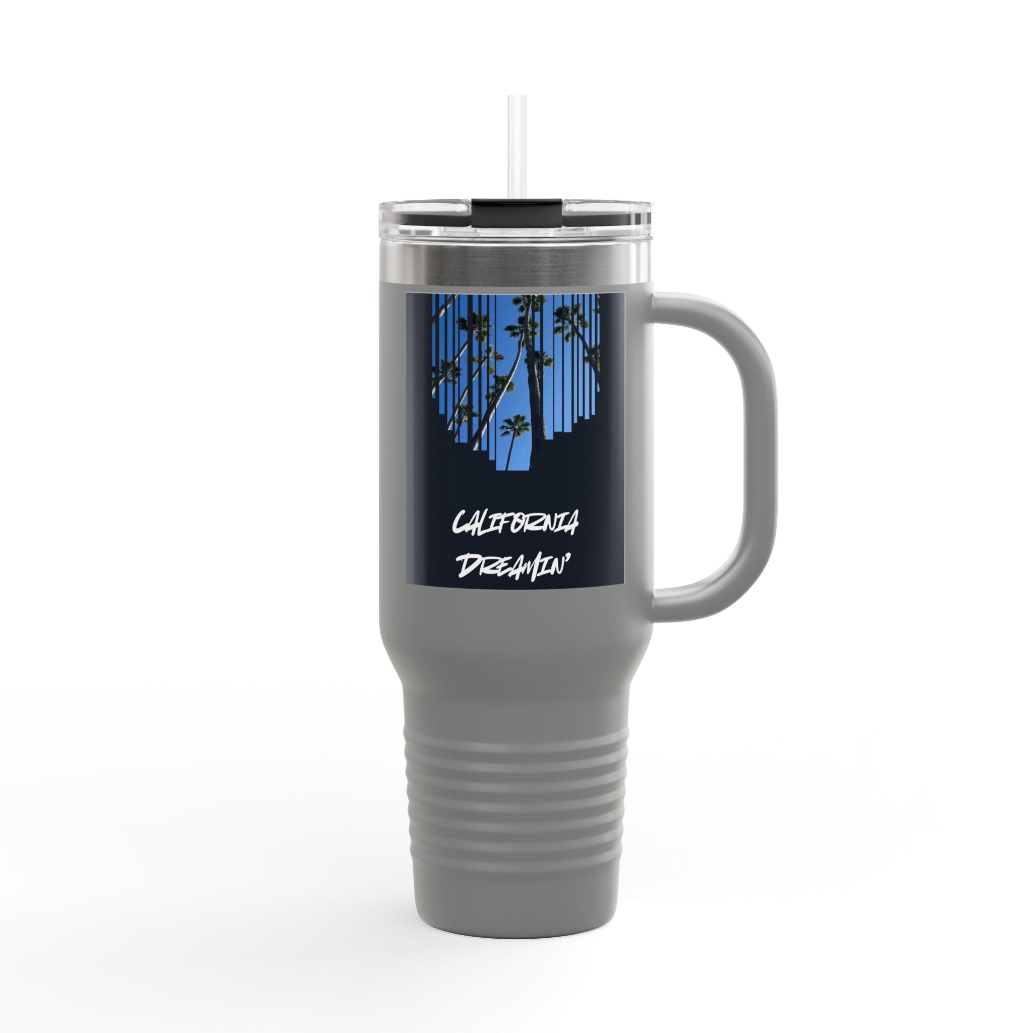 CA Dreamin' 40oz Insulated Travel Mug — Palm Print California Vibes