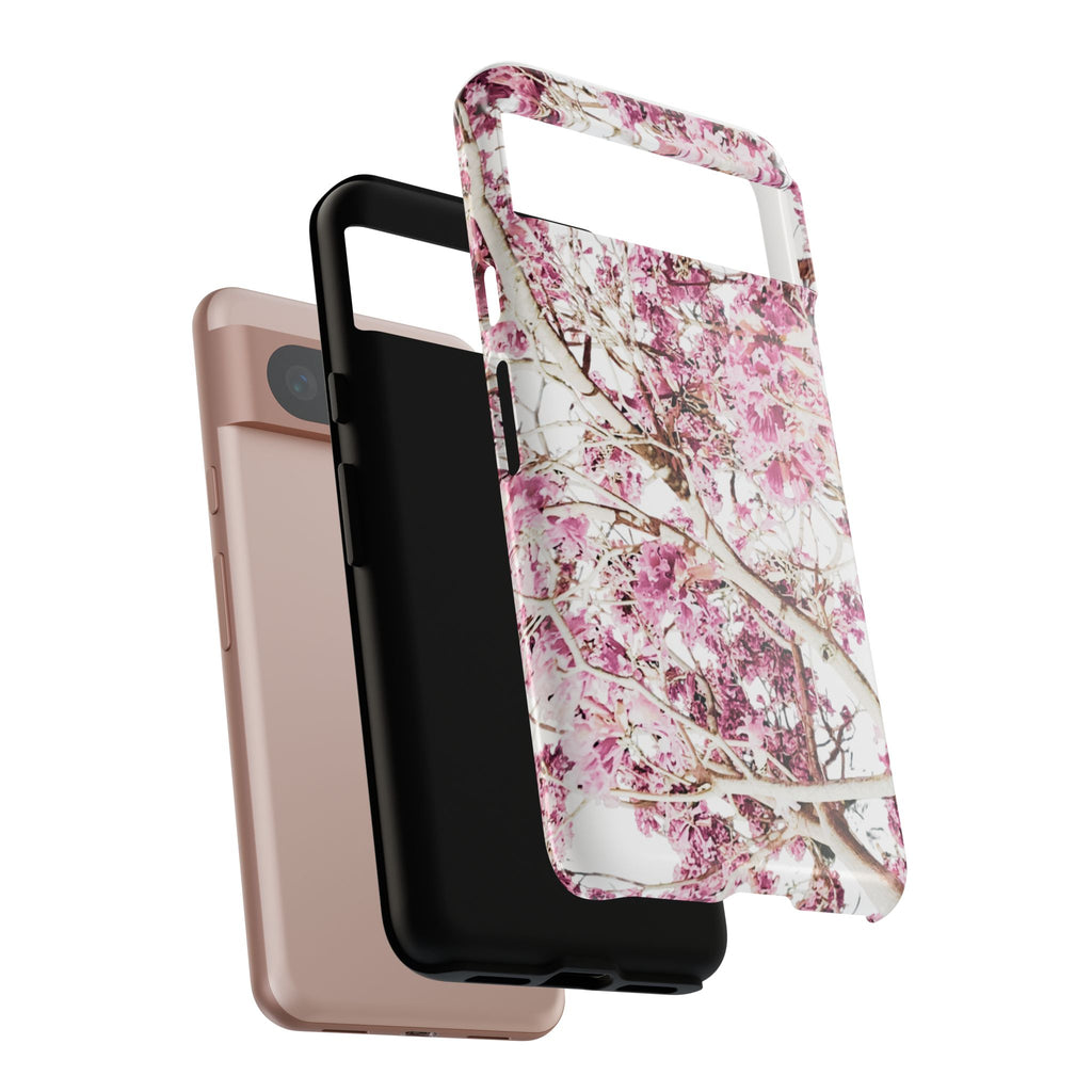 Blossom Tough Phone Case – Pink Floral Protective iPhone Cover