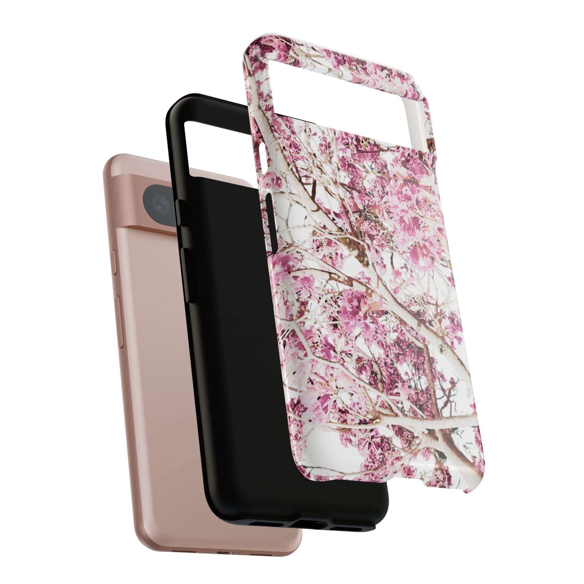 Blossom Tough Phone Case – Pink Floral Protective iPhone Cover