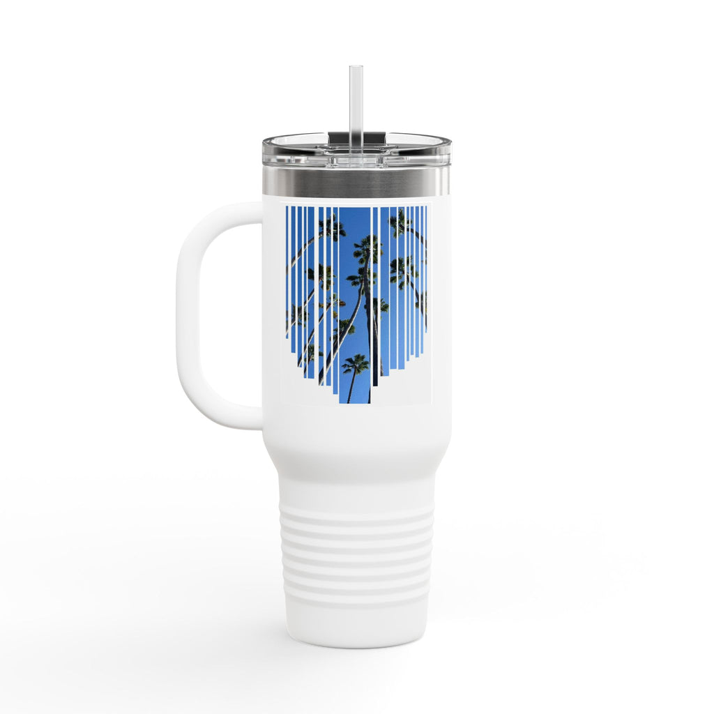 CA Palm 40oz Insulated Travel Mug — Stainless Palm Tree Tumbler