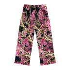Women's Pajama Pants - Black and Pink Floral Comfy PJ Pants