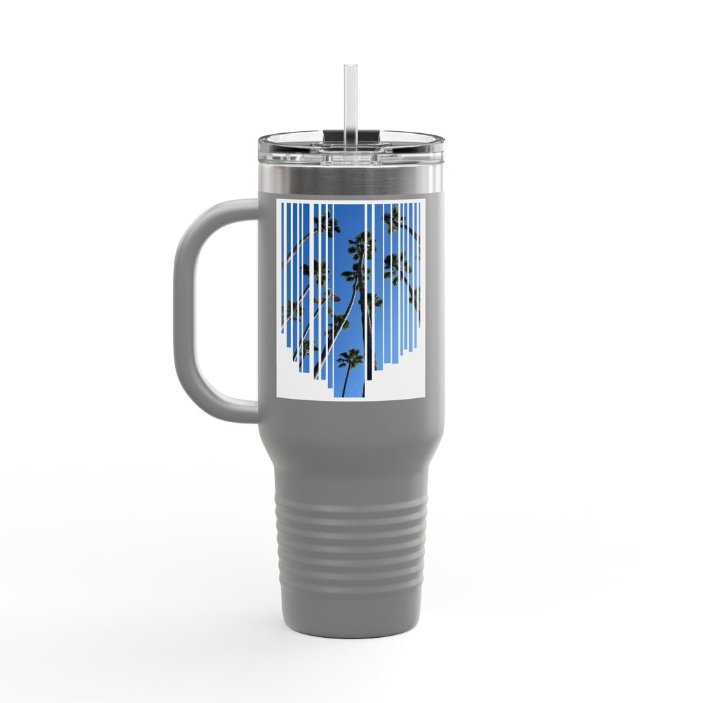 CA Palm 40oz Insulated Travel Mug — Stainless Palm Tree Tumbler