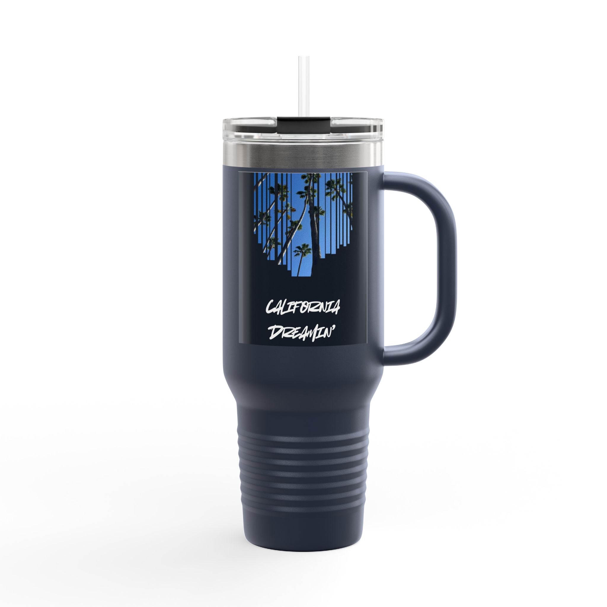 CA Dreamin' 40oz Insulated Travel Mug — Palm Print California Vibes