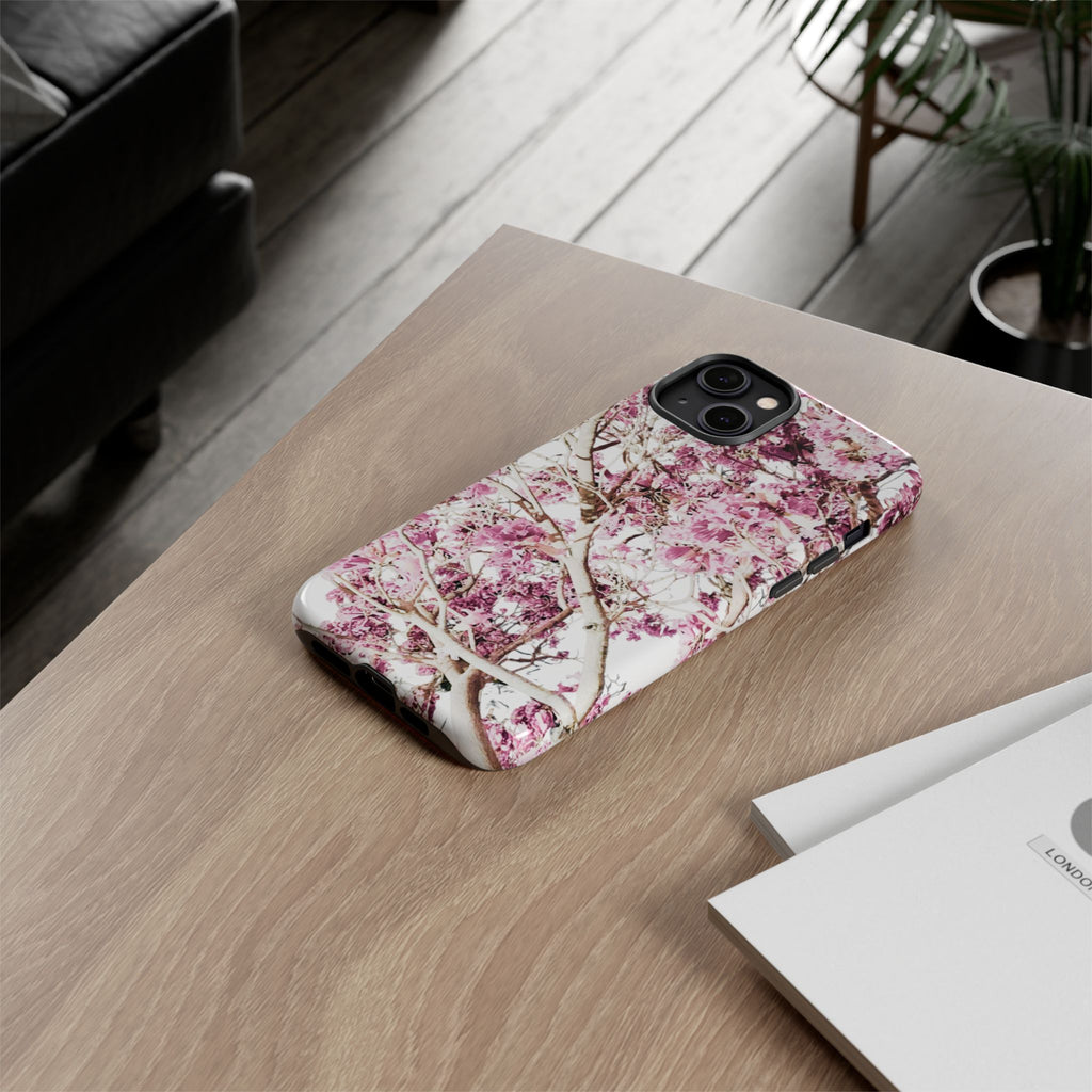 Blossom Tough Phone Case – Pink Floral Protective iPhone Cover