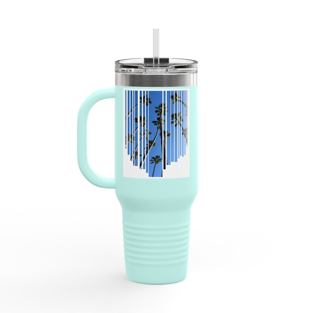 CA Palm 40oz Insulated Travel Mug — Stainless Palm Tree Tumbler