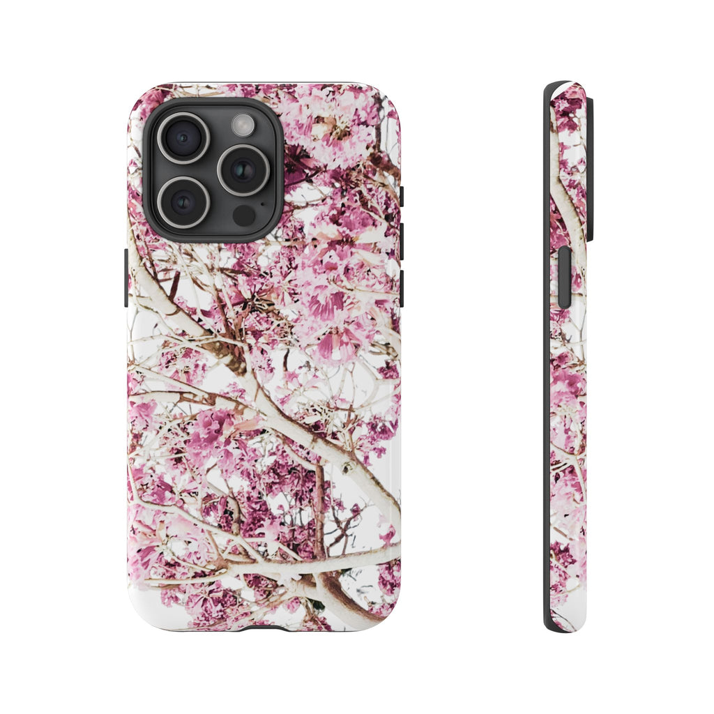 Blossom Tough Phone Case – Pink Floral Protective iPhone Cover