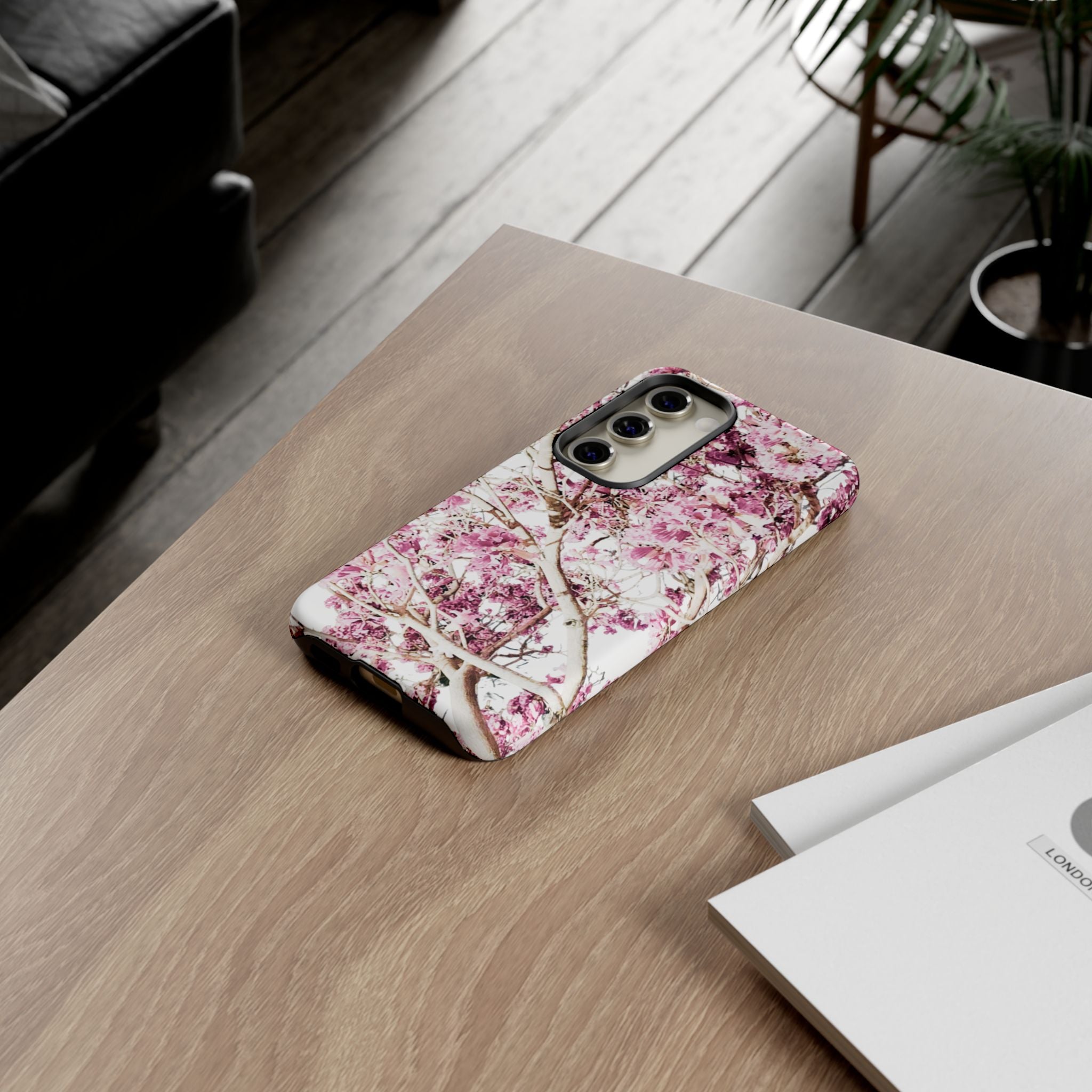 Blossom Tough Phone Case – Pink Floral Protective iPhone Cover