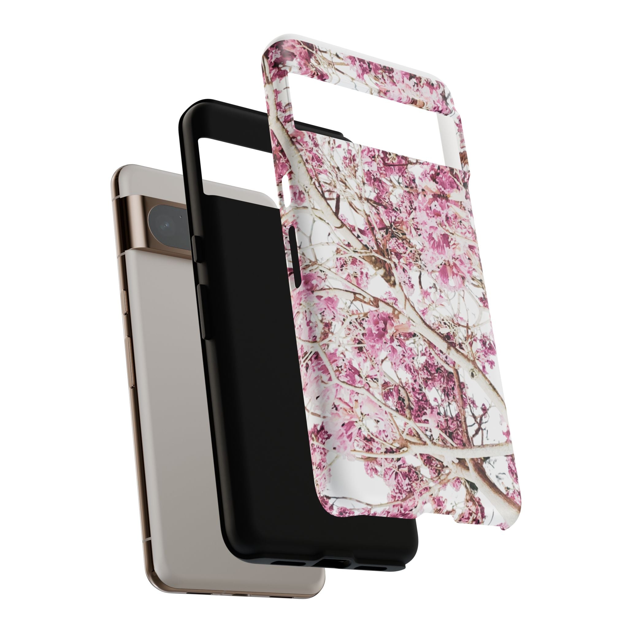 Blossom Tough Phone Case – Pink Floral Protective iPhone Cover