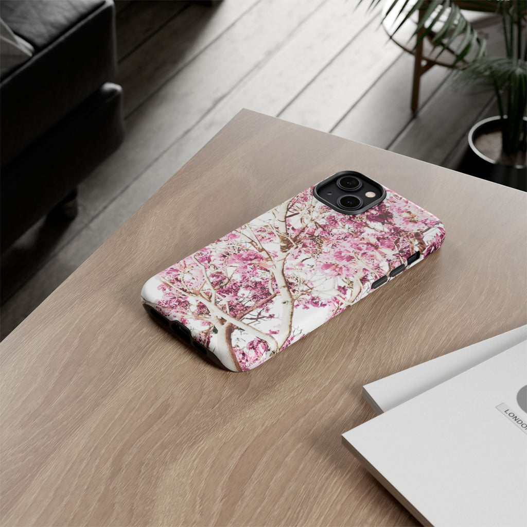 Blossom Tough Phone Case – Pink Floral Protective iPhone Cover
