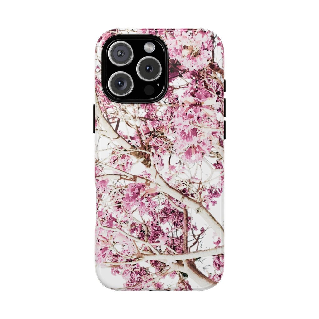Blossom Tough Phone Case – Pink Floral Protective iPhone Cover