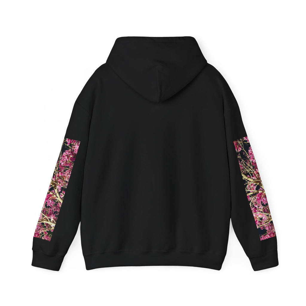 Blossom Photo Hoodie — Pink Floral Tree Print Hooded Sweatshirt