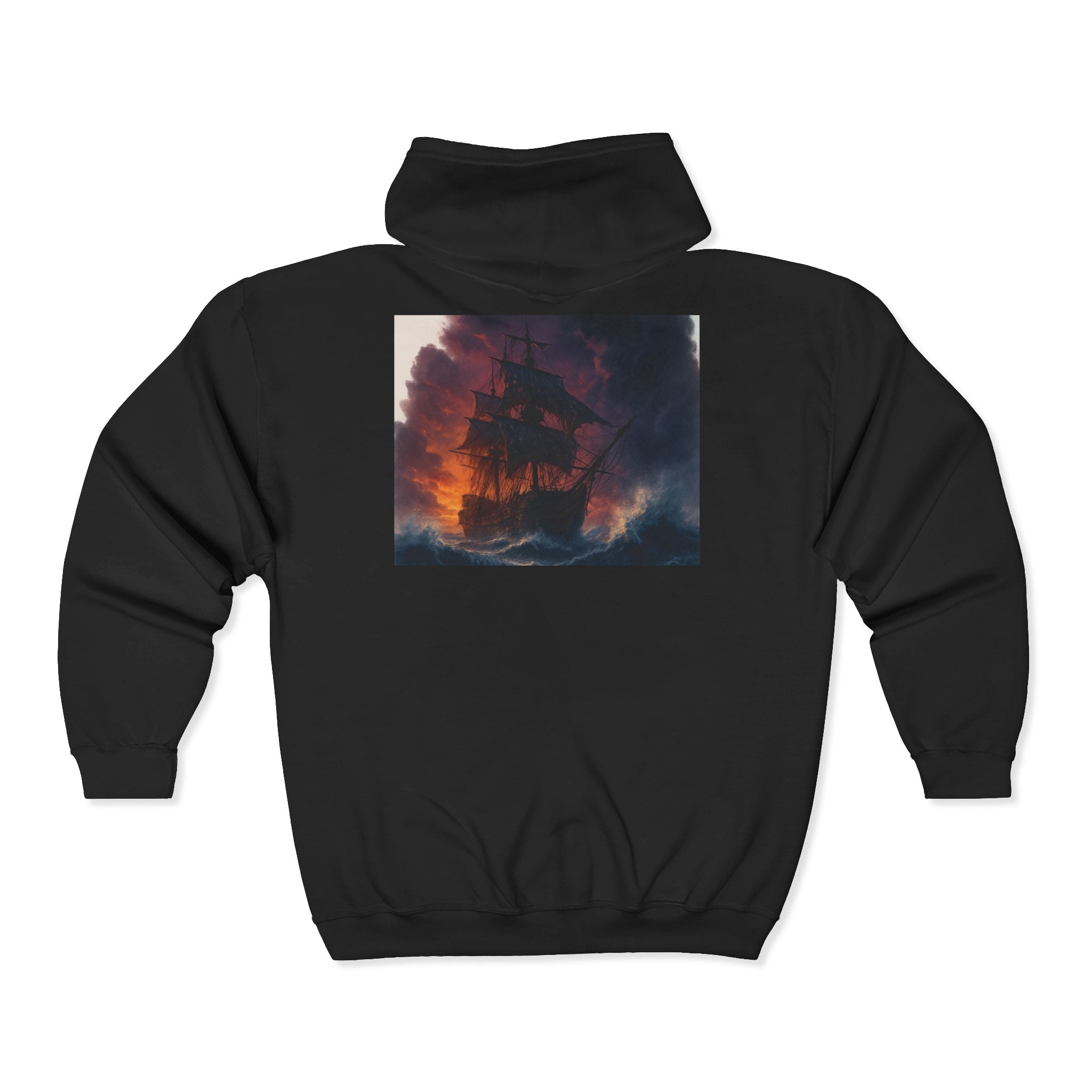 Stormy Skies Zip Hoodie Moody Cloudscape Art Full-Zip Sweatshirt