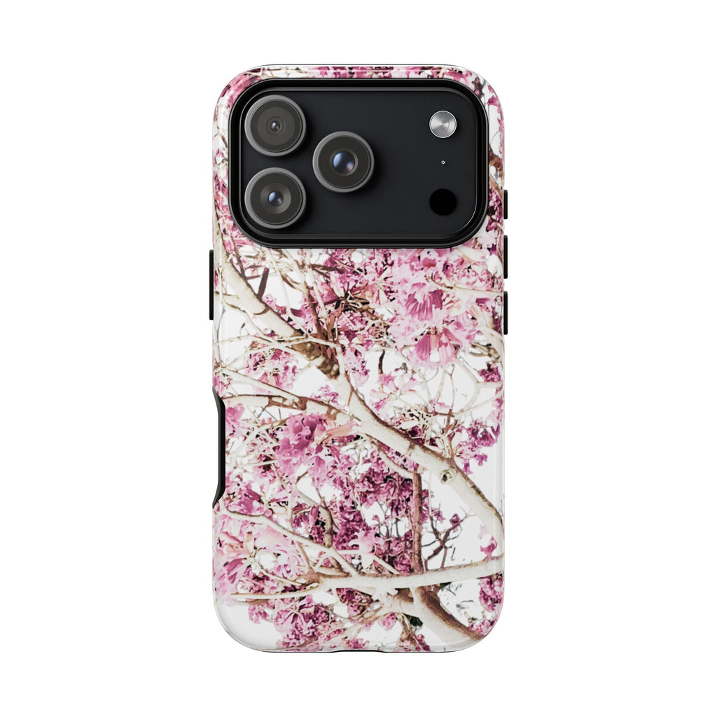 Blossom Tough Phone Case – Pink Floral Protective iPhone Cover