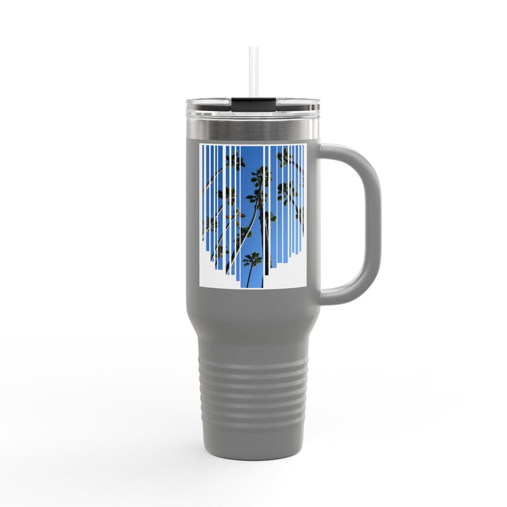 CA Palm 40oz Insulated Travel Mug — Stainless Palm Tree Tumbler