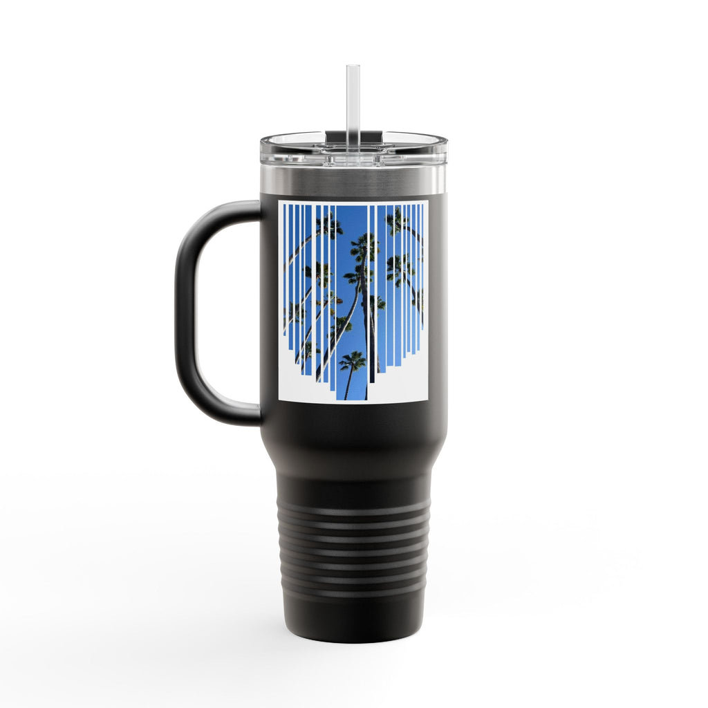 CA Palm 40oz Insulated Travel Mug — Stainless Palm Tree Tumbler