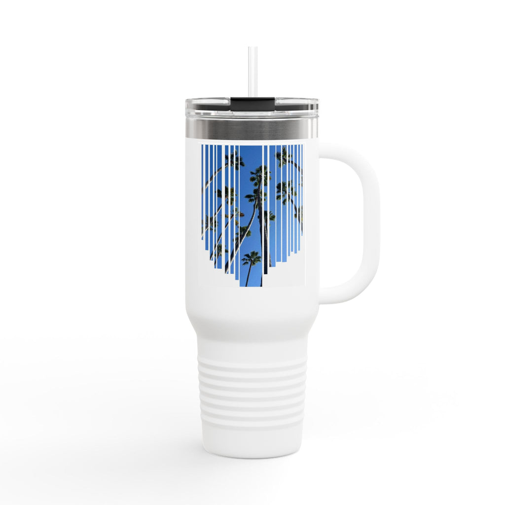 CA Palm 40oz Insulated Travel Mug — Stainless Palm Tree Tumbler