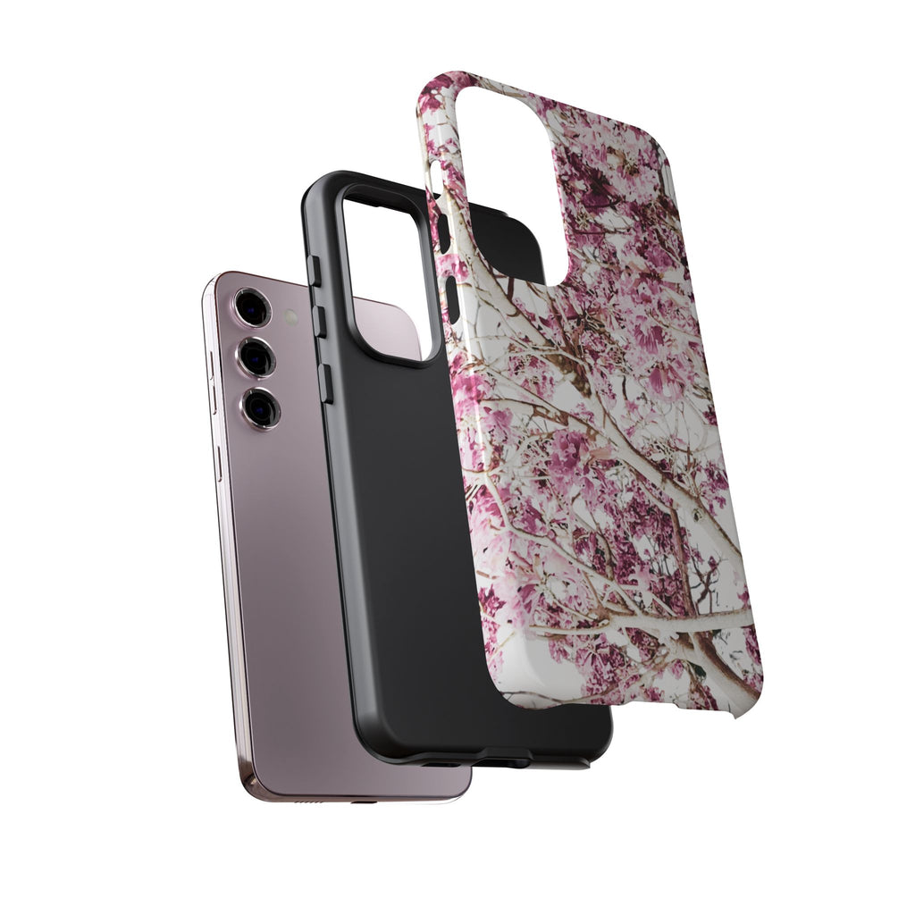 Blossom Tough Phone Case – Pink Floral Protective iPhone Cover