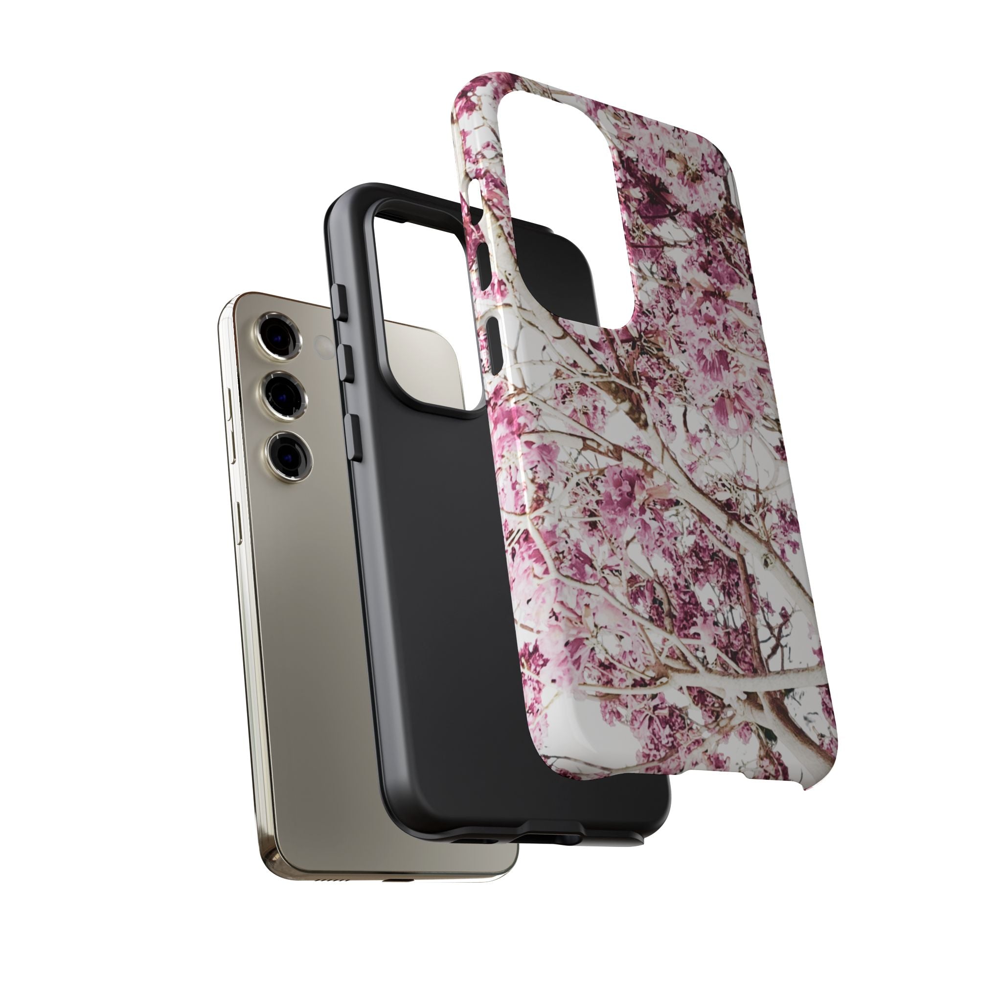 Blossom Tough Phone Case – Pink Floral Protective iPhone Cover
