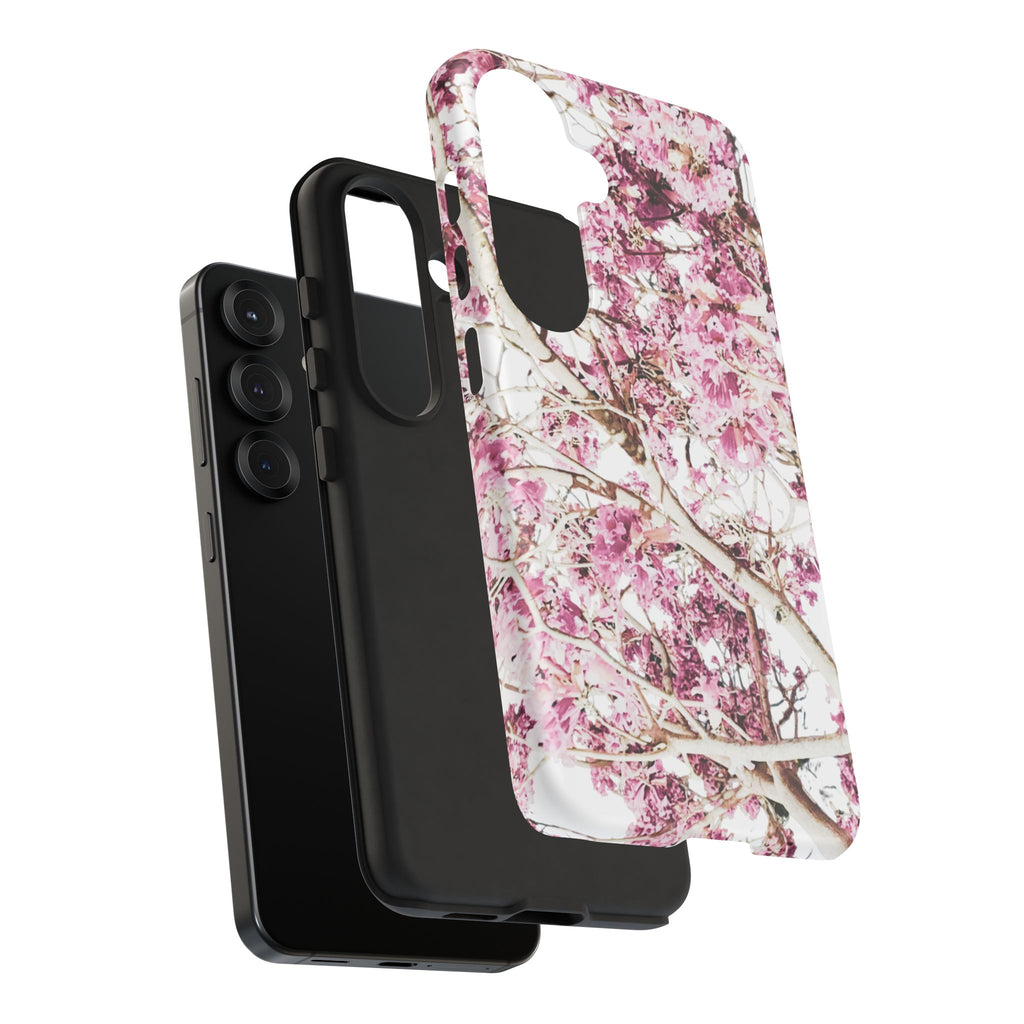Blossom Tough Phone Case – Pink Floral Protective iPhone Cover