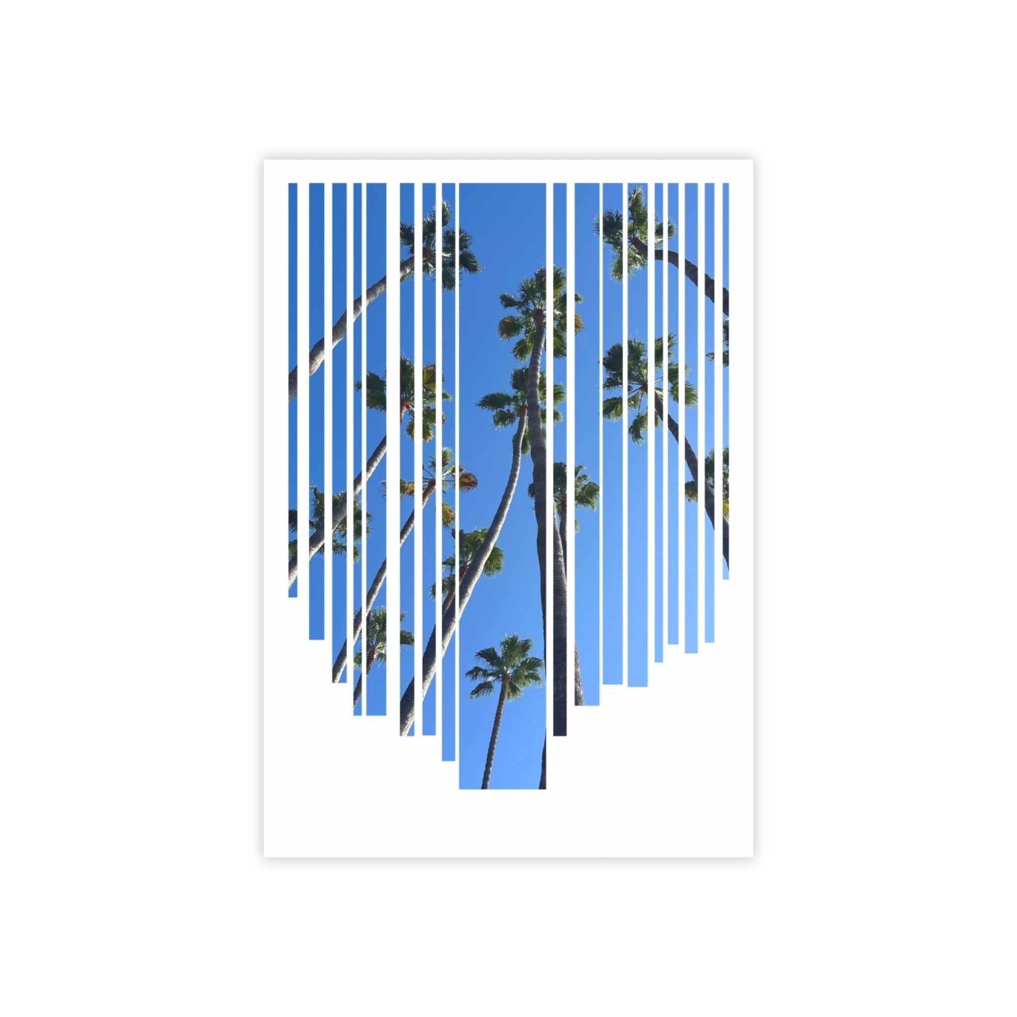 CA Palm Stripe Heart Post-it® Note Pads — Tropical Blue Sticky Notes