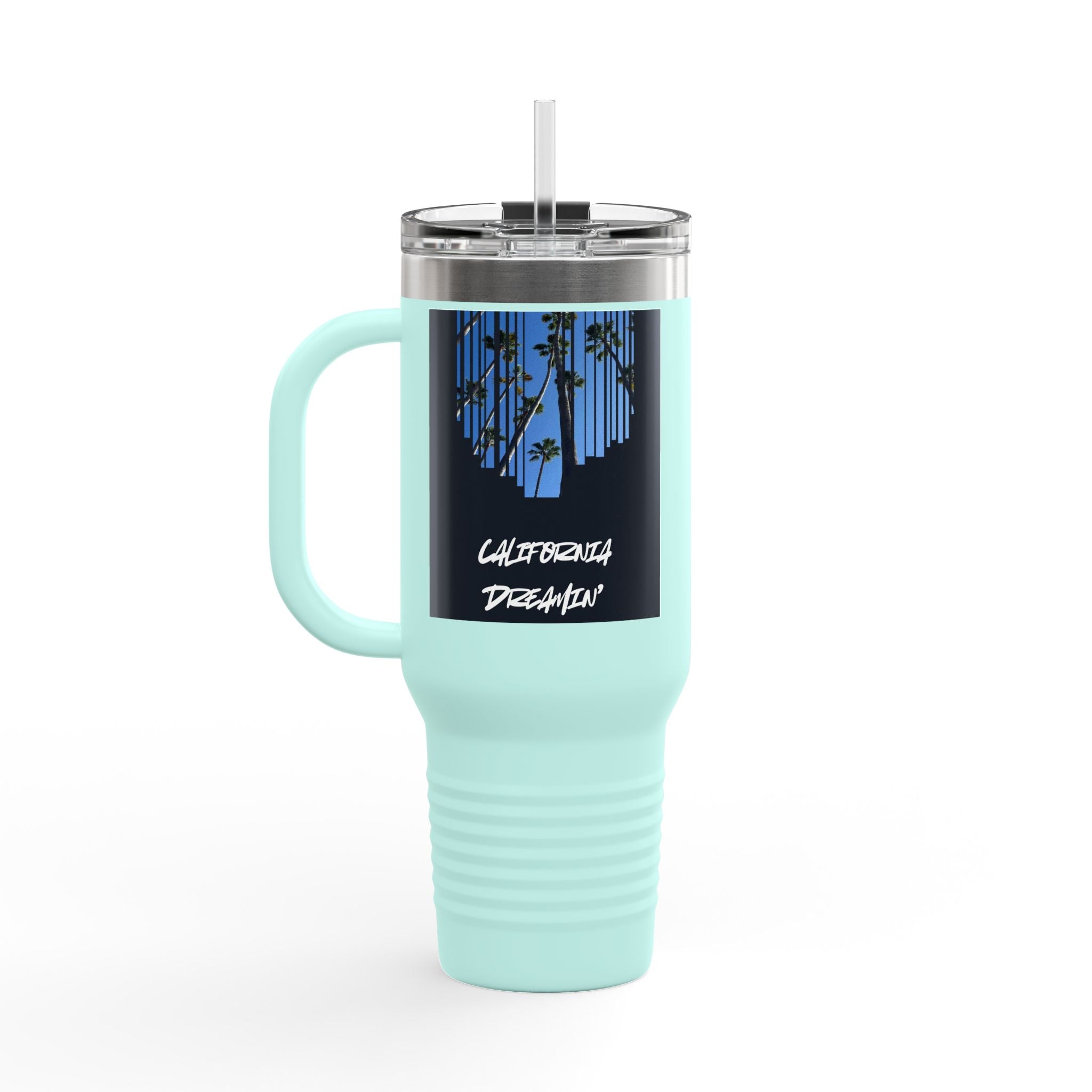 CA Dreamin' 40oz Insulated Travel Mug — Palm Print California Vibes